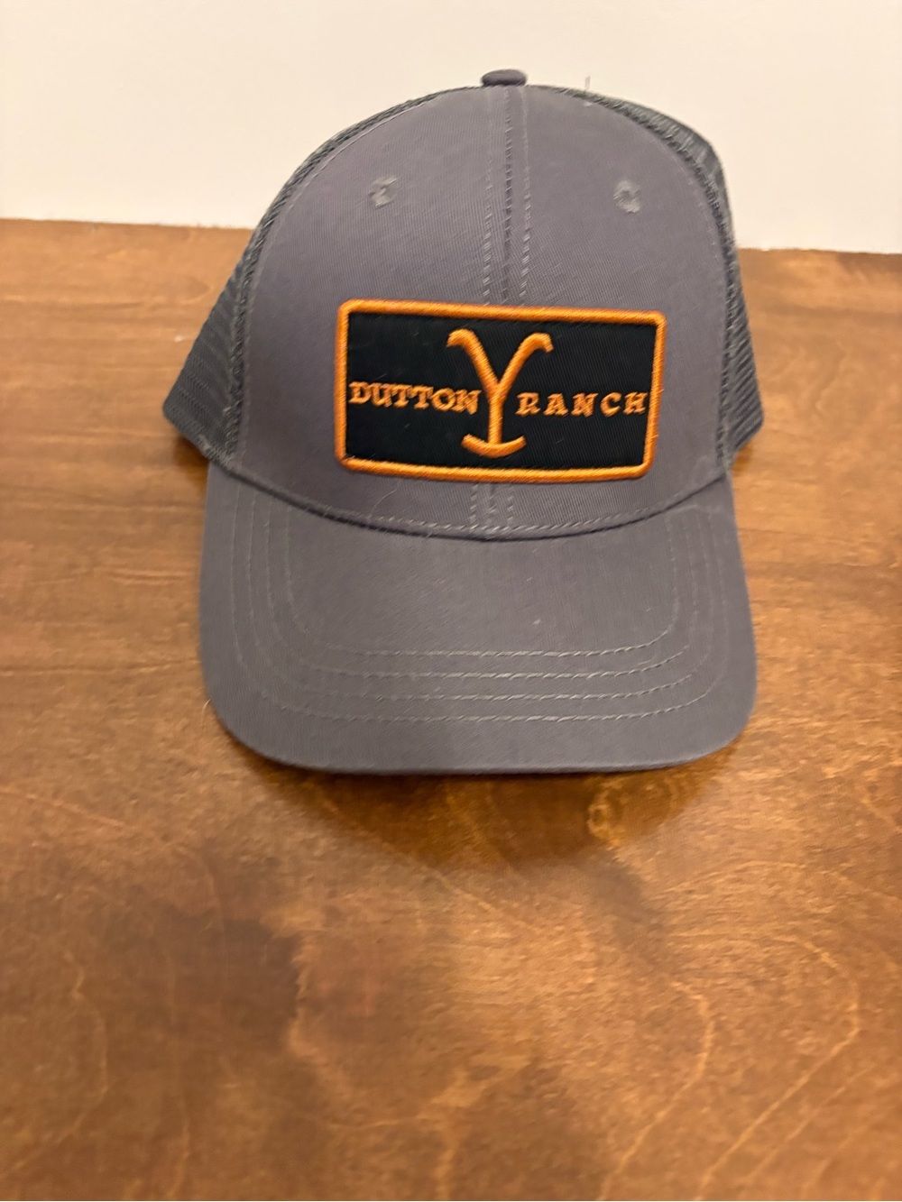 Yellowstone Dutton Ranch Trucker Hat - Gray with Orange Accent